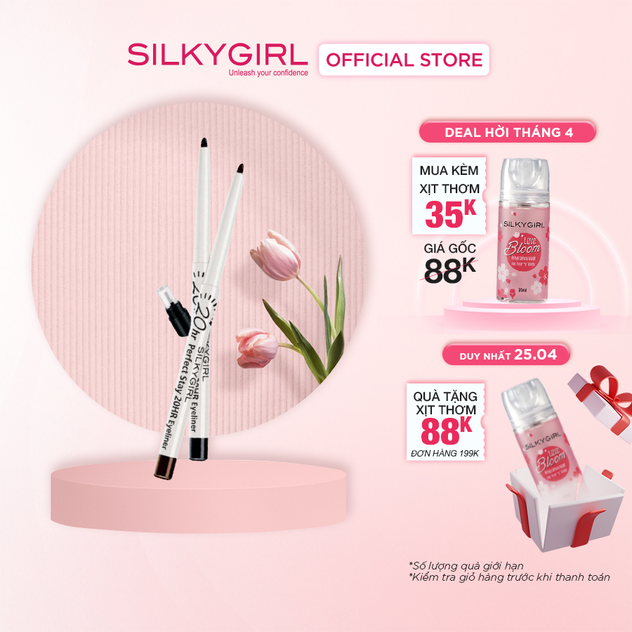 COMBO 2 Cây Chì Kẻ Mắt 20H Silkygirl Siêu Mảnh Lâu Trôi 0.56g