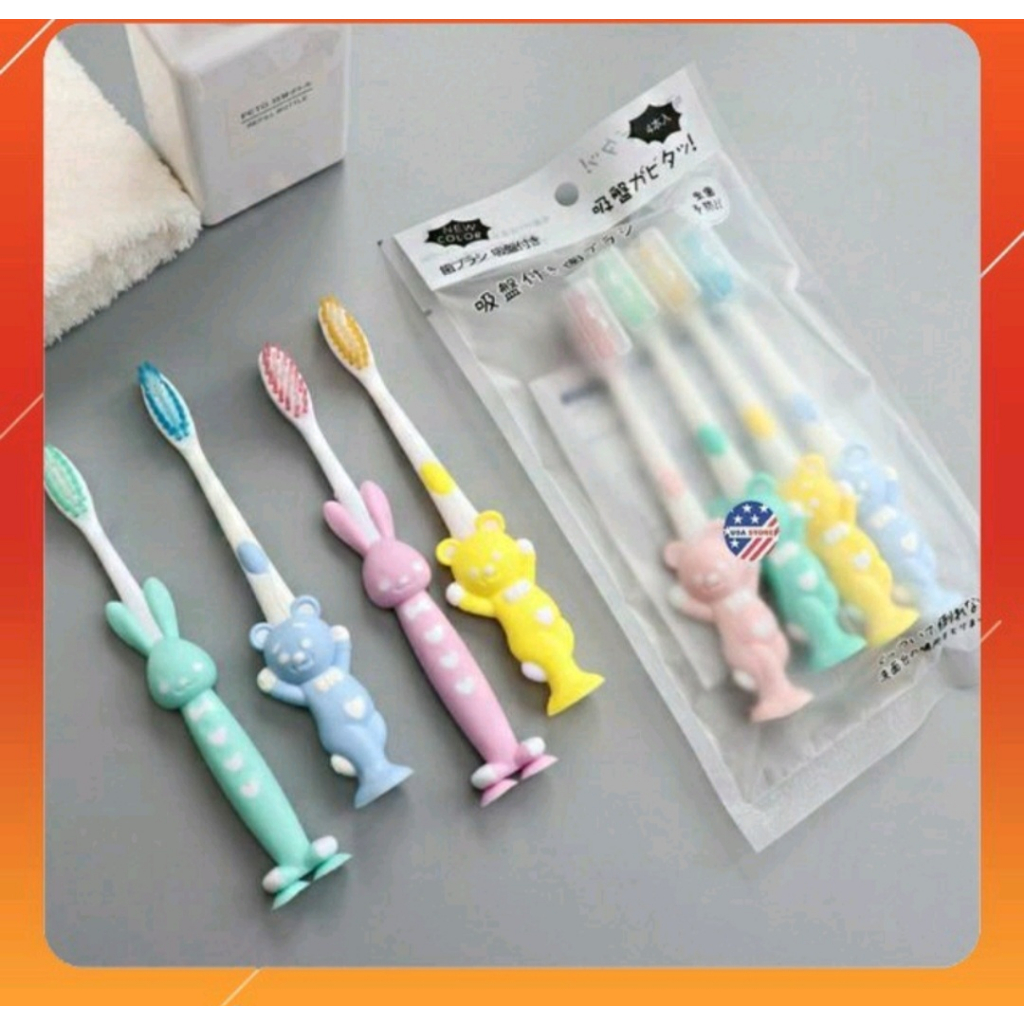Set 4 bàn chải đánh răng hình thú cho bé