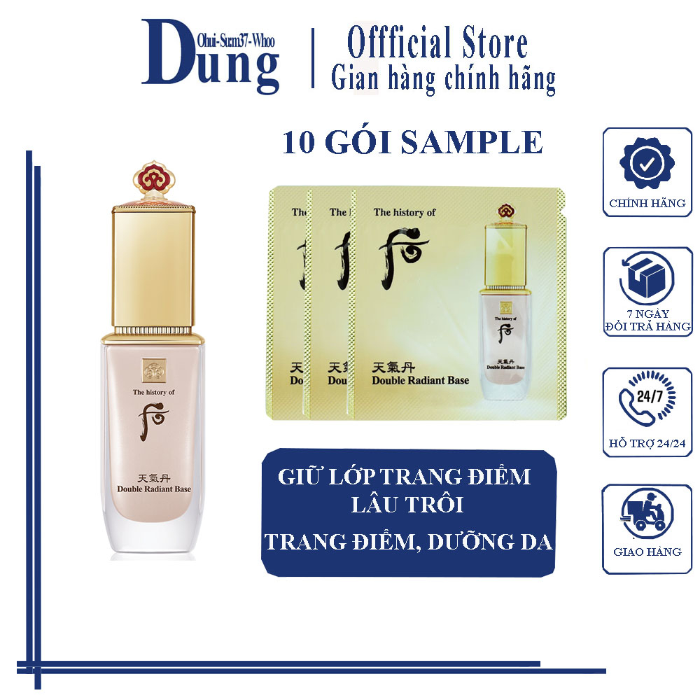 Combo 10 Gói Kem lót tái sinh Whoo Cheongidan Double Radiant Base 1mlx10
