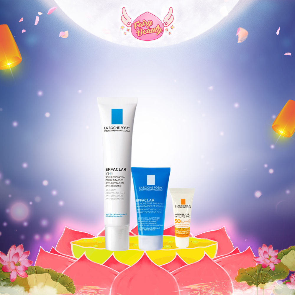 [LA ROCHE-POSAY] Bộ Sản Phẩm Làm Sạch Và Ngăn Ngừa Mụn Tối Ưu ( K+ 40ml - Effaclar Gel 15ml - Uvmune 400 3ml )