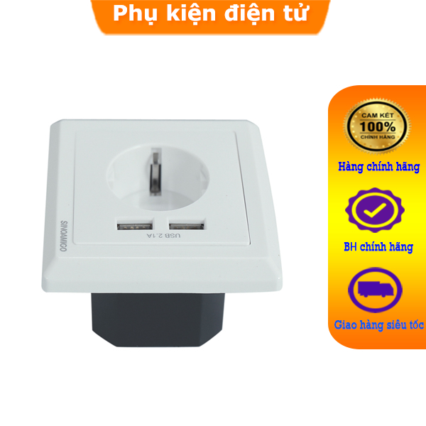Bộ Ổ cắm điện + sạc USB sinoamigo SW-1EUA chính Hãng