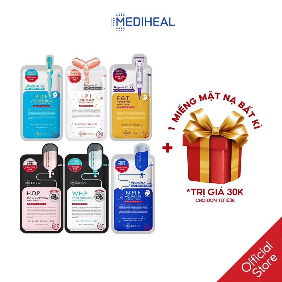 Mặt nạ Mediheal Ampoule Mask EX và Black Mask EX 24ml