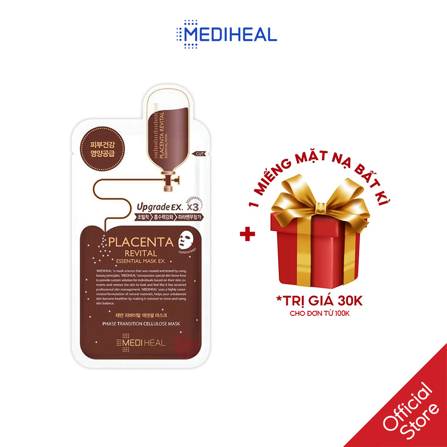 Mặt Nạ Nhau Thai Cừu Phục Hồi Da Mediheal Placenta Revital Essential Mask Ex 24ml [K2]