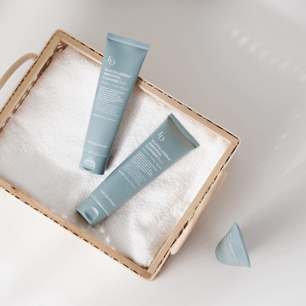 Sữa sửa mặt thanh tẩy 3IN1 Glucollagen-4 Aminopeel Cleanser 3IN1 tẩy tế bào chết, làm sạch bã .nhờn, bụi bẩn và cấp ẩm