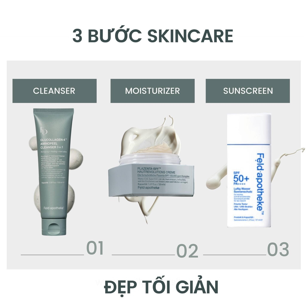 Sữa sửa mặt thanh tẩy 3IN1 Glucollagen-4 Aminopeel Cleanser 3IN1 tẩy tế bào chết, làm sạch bã .nhờn, bụi bẩn và cấp ẩm