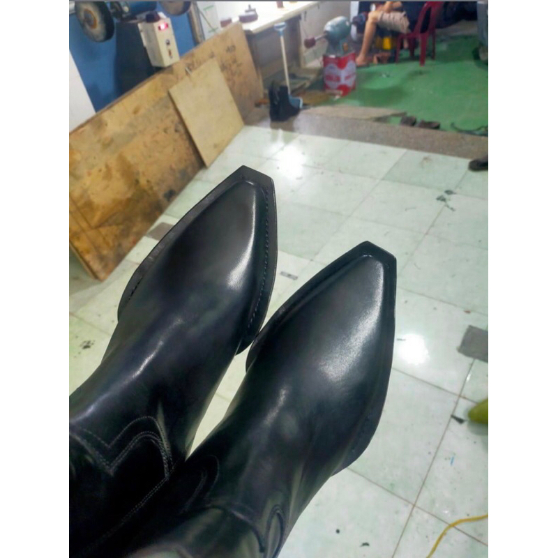 Santiago Boots Giày Da Bò Nam Mũi Vuông Nhập Khẩu Bangladesh Cực Điệu, Bốt Khóa Kéo YKK Chính Hãng - TDK Shoemaker
