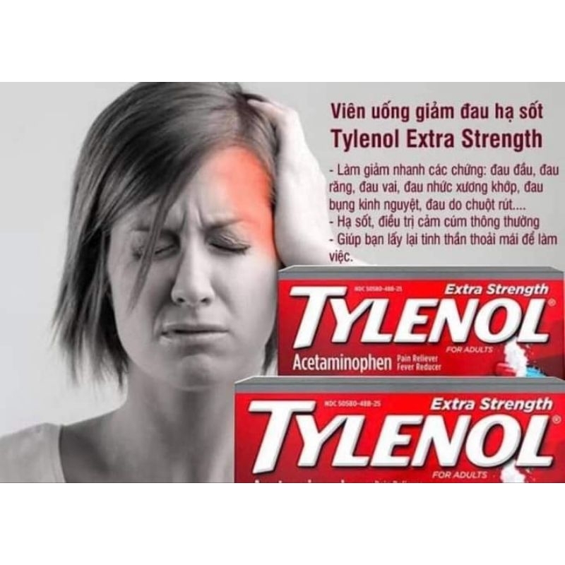 TYLÊNÔL dạng gel 500mg 225 viên