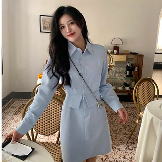 Đầm Sơ Mi Nữ Basic - Váy Sơ Mi Liền Giả Set Phong Cách Công Sở VD045