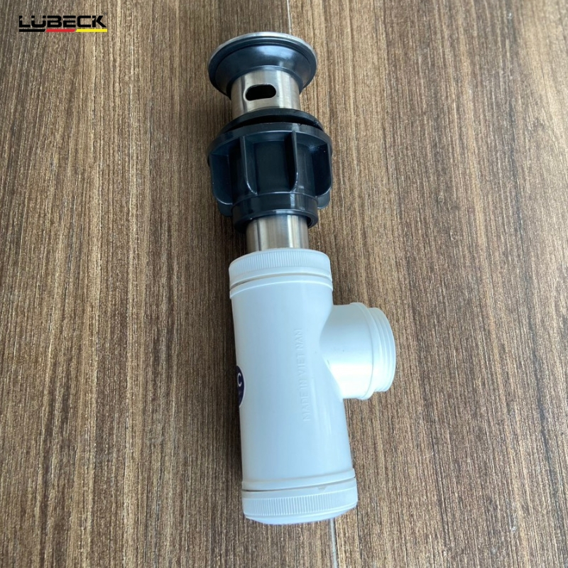 Xả Labavo , Chậu lavabo Kính Gập Khúc inox 304 Có Chống Tràn - LUBECK