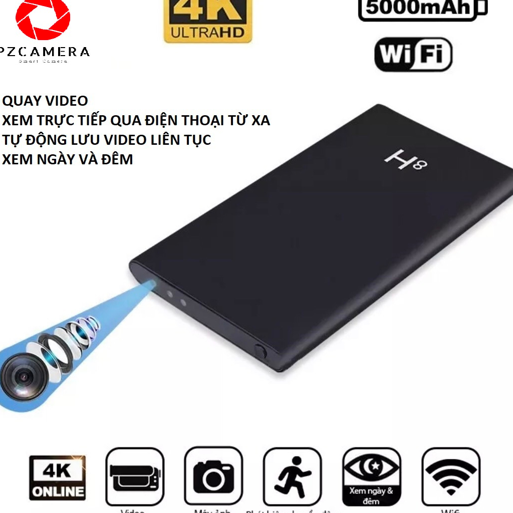Camera wifi xem từ xa, xem trực tiếp, tự động quay lưu liên tục