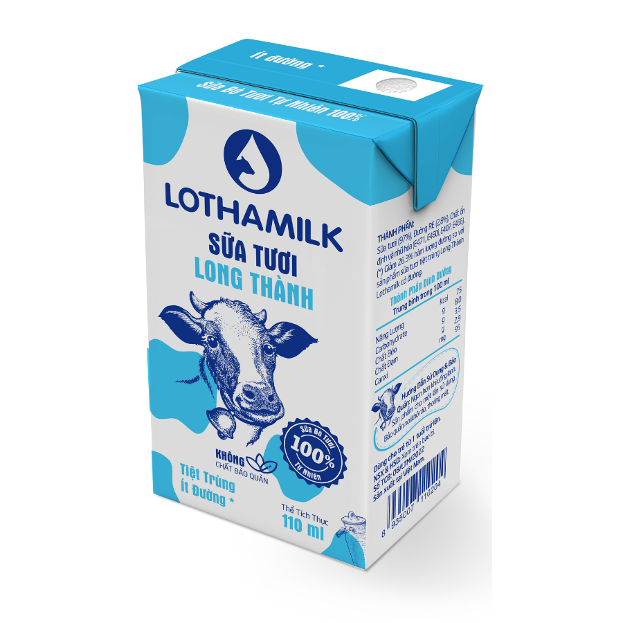 Thùng 48 hộp sữa tươi tiệt trùng Lothamilk 110ml