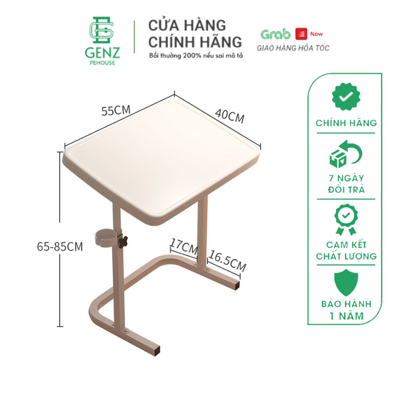 Bàn làm việc gấp gọn tùy chỉnh độ cao thông minh Bàn học đa năng khung kim loại chịu lực cao Genz Pehouse