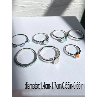 Set nhẫn hạt đá nhiều màu