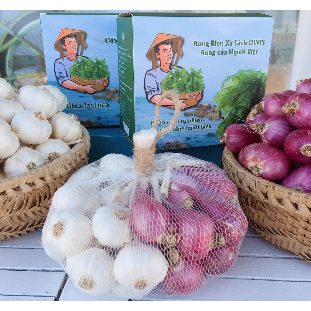 Combo Hành Tỏi Lý Sơn OLVIS 500G - Đặc sản chính gốc từ đảo Lý Sơn.