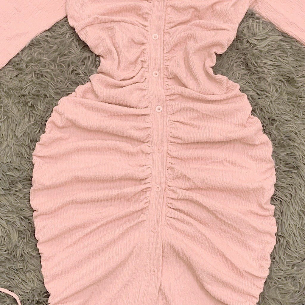 Đầm sơ mi nữ xinh dây rút hai bên xinh xắn trẻ trung