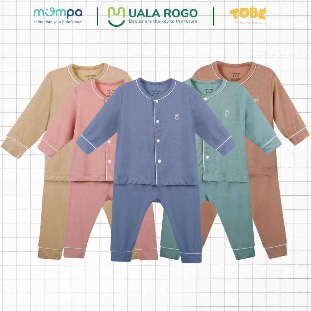 Quần áo sơ sinh Uala rogo 0 - 9 tháng vải sợi tre Bamboo fabric mềm mại cúc giữa thông thoáng 2027