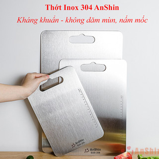 Thớt Inox 304 Anshin - thớt Inox SUS304 kháng khuẩn, chống nấm mốc