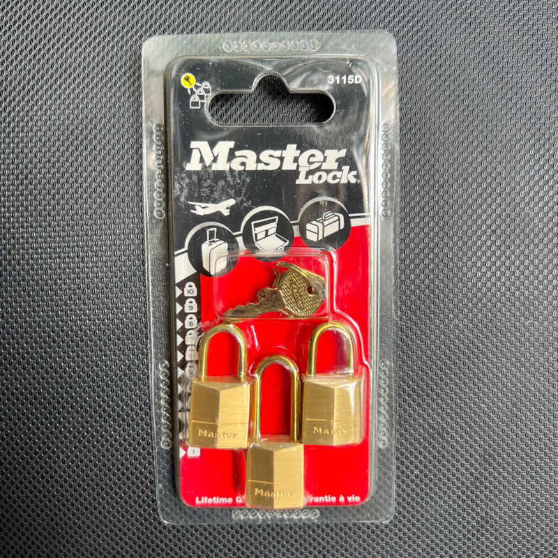 [Hỏa tốc HCM] Bộ 3 ổ khóa vali Master Lock 3115 EURD thân đồng rộng 15mm dùng chung chìa - MSOFT
