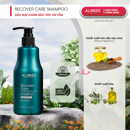 Dầu Gội Australia ALONZO Phục Hồi Hư Tổn Nuôi Dưỡng Tóc Chắc Khỏe Từ Gốc Kích Thích Mọc Tóc Cao Cấp Chiết Xuất Tự Nhiên
