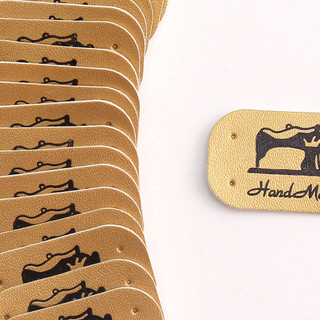 miếng da in handmade tag miếng da dán khăn mũ quần áo