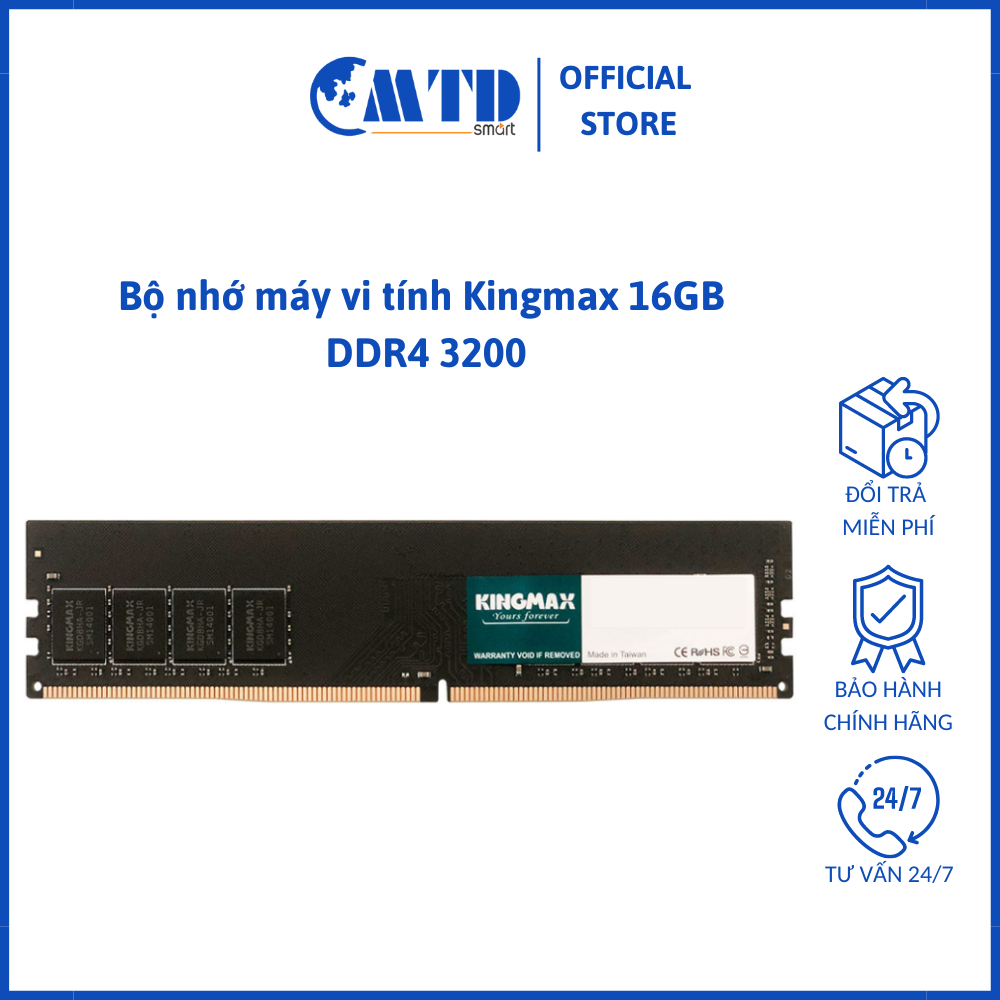 Bộ nhớ máy vi tính Kingmax 16GB DDR4 3200 – Bảo hành 36 Tháng