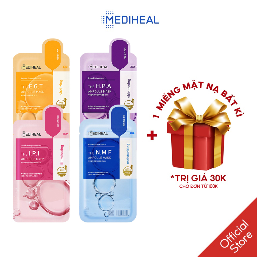 Mặt Nạ Cấp Ẩm, Dưỡng Sáng Mịn Da, Giúp Da Săn Chắc Mediheal Ampoule Mask 25/27 ml