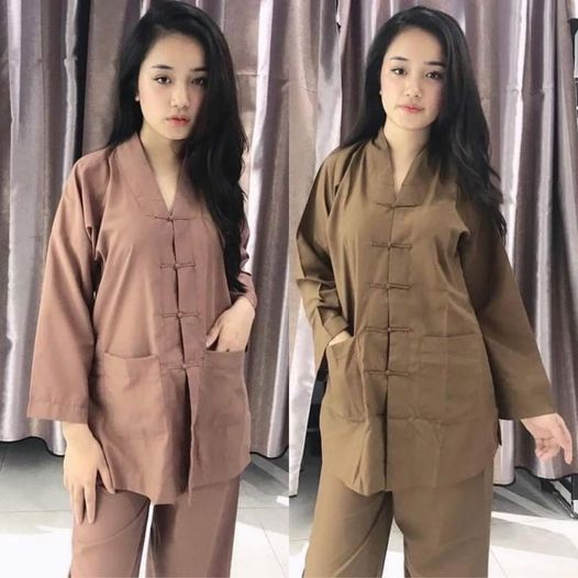 đồ lam đi chùa mẫu la hán phật tử nam nữ