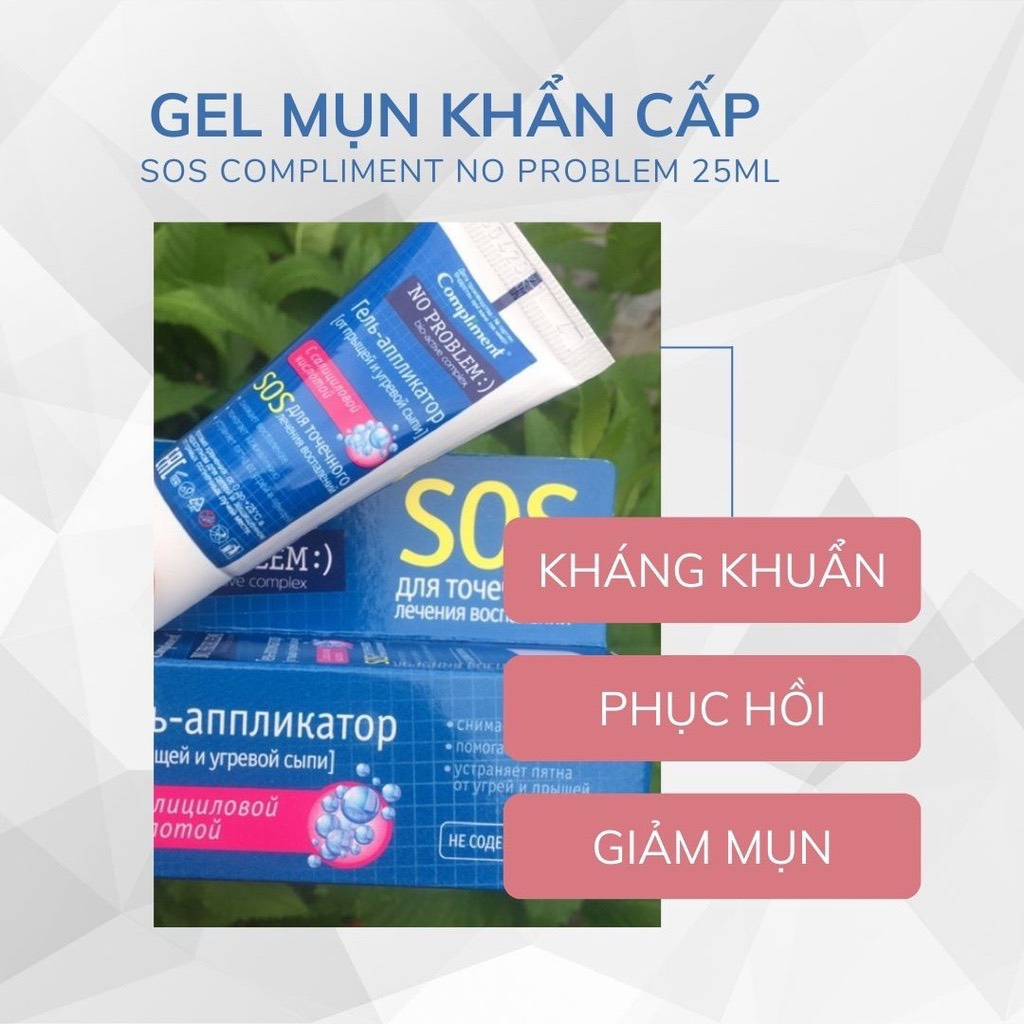Kem mụn Compliment No Problem giảm mụn bọc ẩn trứng cá phục hồi da hư tổn