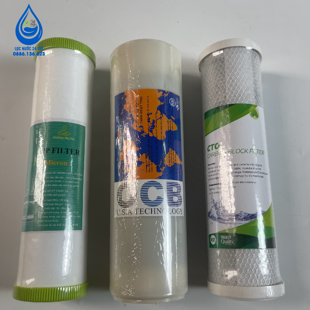 BỘ LÕI LỌC 123 Sử dụng tất cả máy lọc nước Ro/nano chính hãng