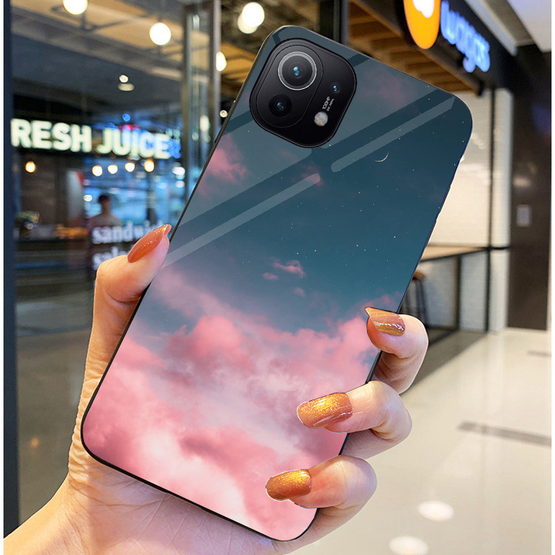 Ốp Lưng XIAOMI MI 11, MI 11 Lite, MI 11 LITE 5G NE Mặt kính sáng bóng, Họa tiết mây trời