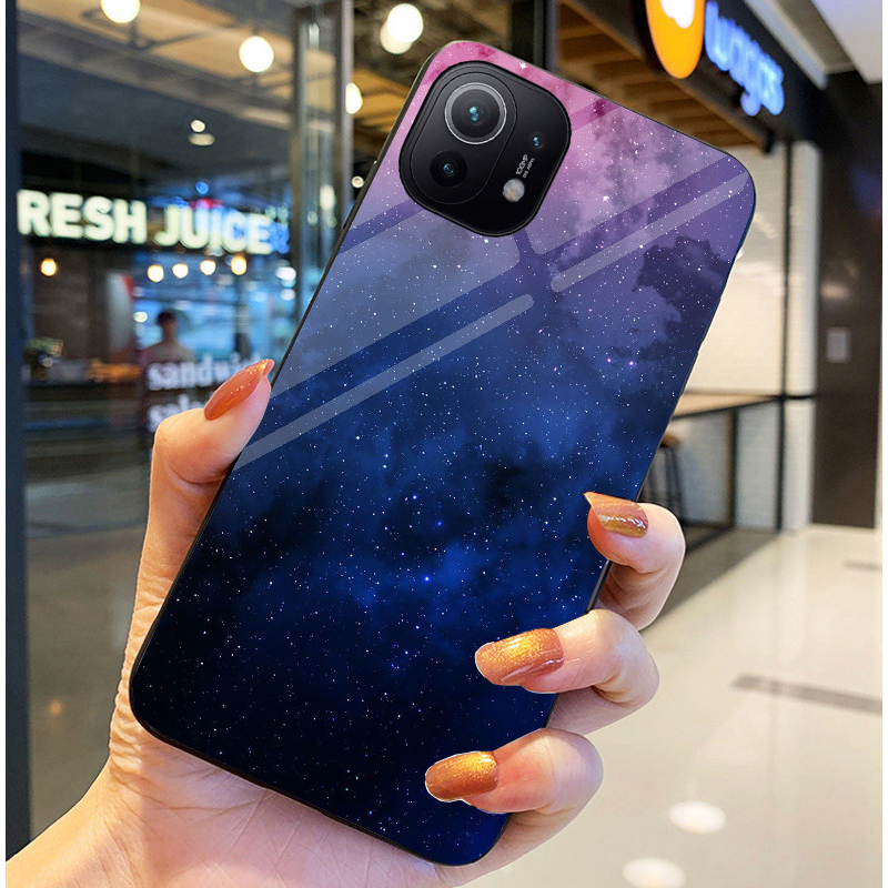 Ốp Lưng XIAOMI MI 11, MI 11 Lite, MI 11 LITE 5G NE Mặt kính sáng bóng, Họa tiết mây trời