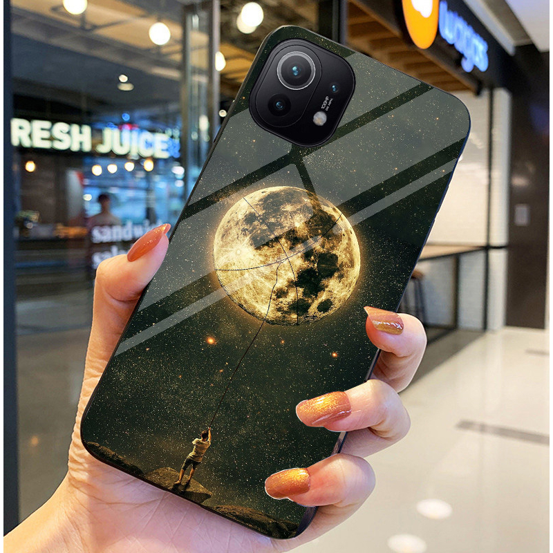 Ốp Lưng XIAOMI MI 11, MI 11 Lite, MI 11 LITE 5G NE Mặt kính sáng bóng, Họa tiết mây trời