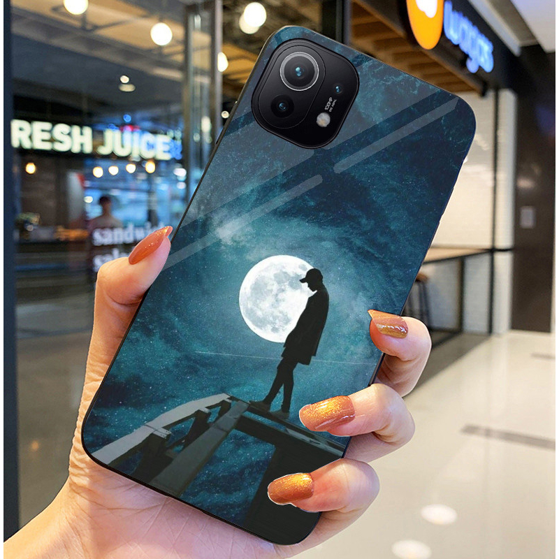 Ốp Lưng XIAOMI MI 11, MI 11 Lite, MI 11 LITE 5G NE Mặt kính sáng bóng, Họa tiết mây trời