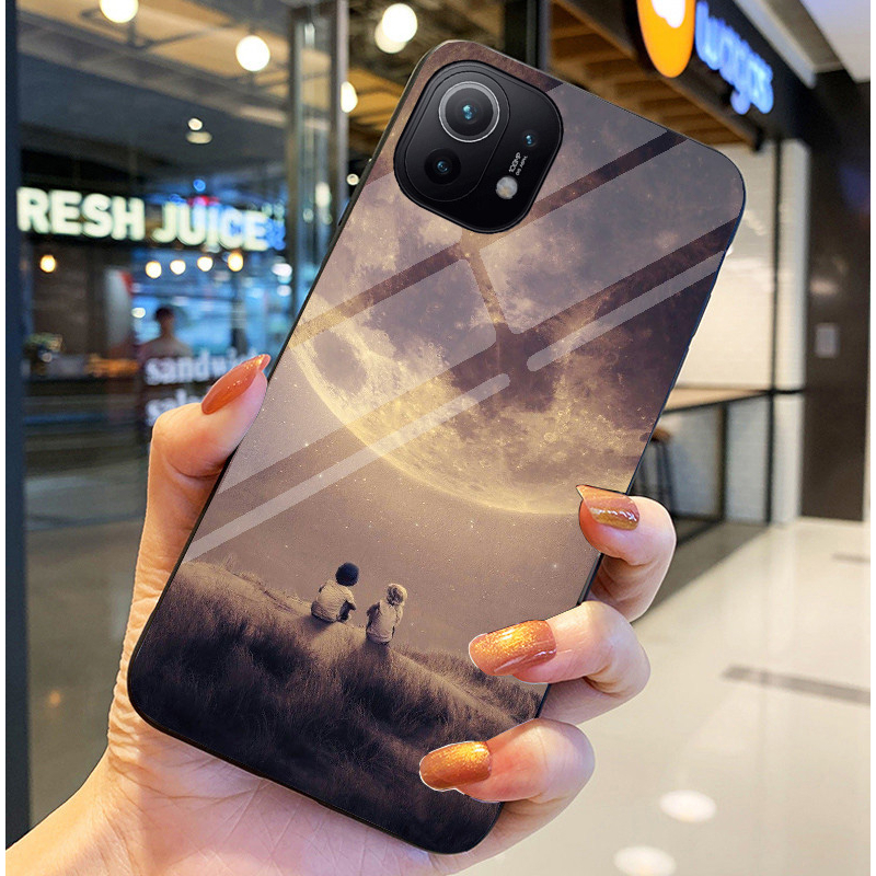 Ốp Lưng XIAOMI MI 11, MI 11 Lite, MI 11 LITE 5G NE Mặt kính sáng bóng, Họa tiết mây trời