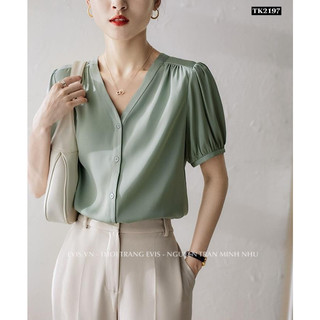 [EVIS.VN] Sơ mi lụa công sở mềm mịn TK2197