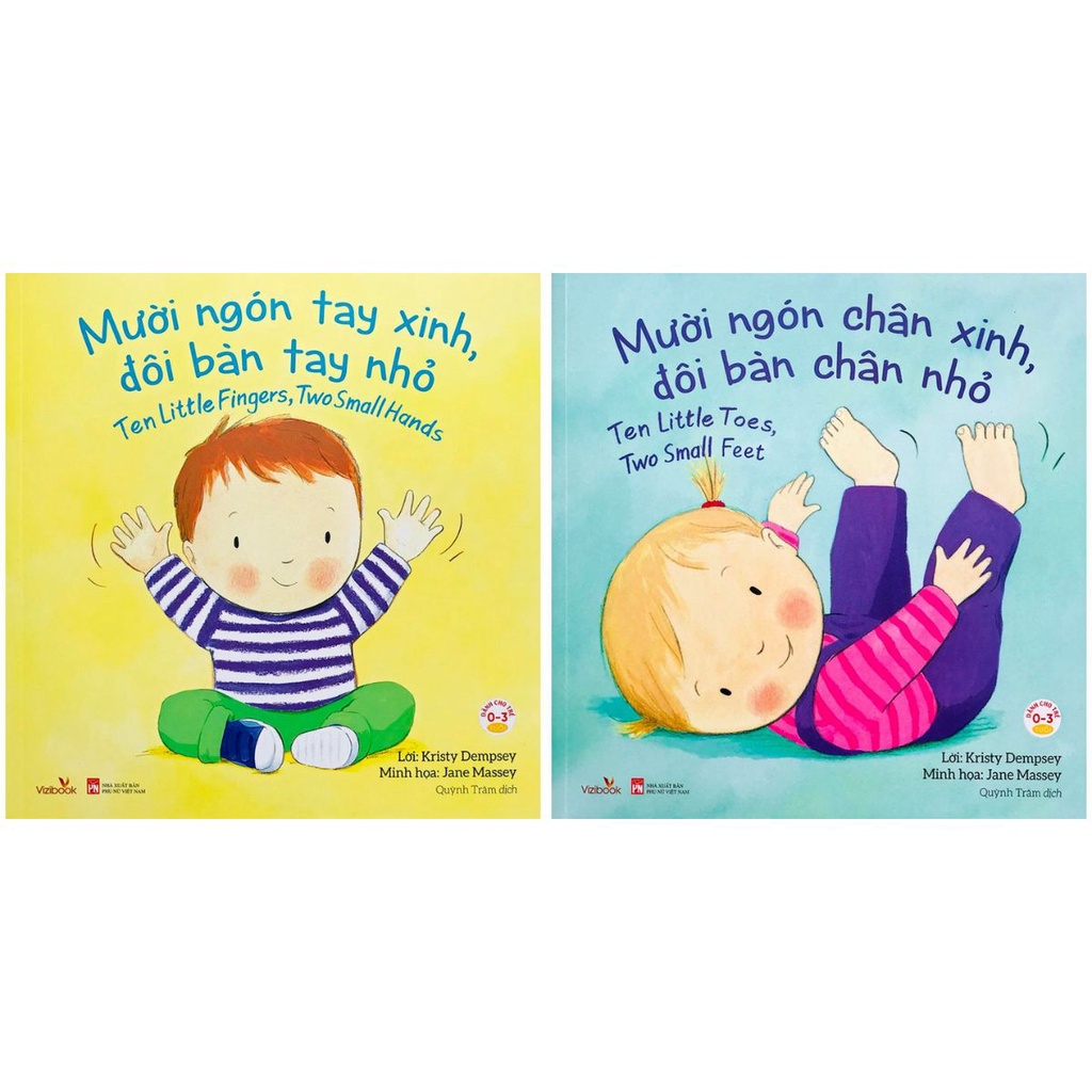 Sách - Song Ngữ Đôi Bàn Tay Bàn Chân Nhỏ Xinh Cho Bé 0-3 Tuổi (Bộ 2 Quyển Có Lẻ)