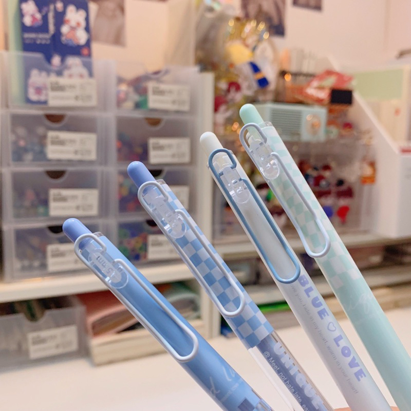 Bút bấm Mura gel đen ngòi 0.5mm Blue love