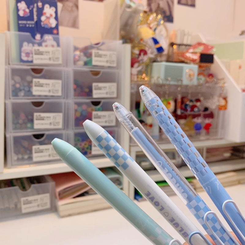 Bút bấm Mura gel đen ngòi 0.5mm Blue love