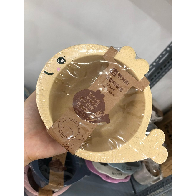 Tô ăn dặm cho bé cá voi dễ thương lúa mạch + nhựa PP có quai cầm 6534