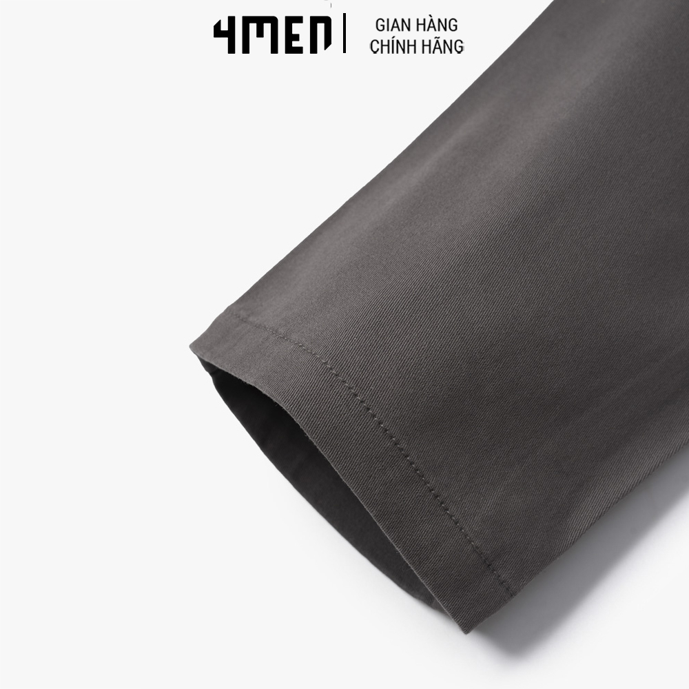 Quần kaki nam 4MEN QK003 kiểu dáng dài với túi sau phối nắp, form slimfit tôn dáng, vải cotton thấm mồ hôi, co giãn