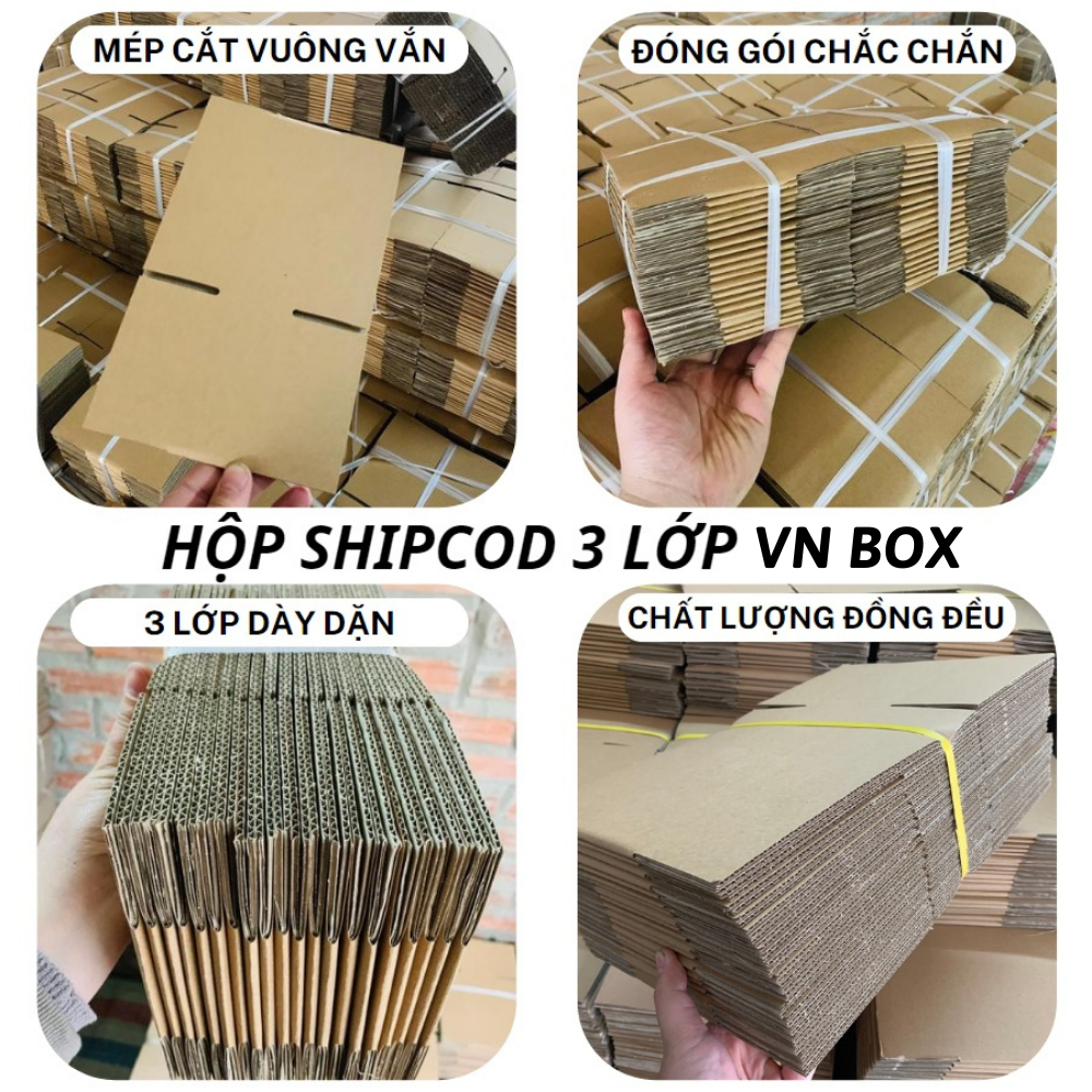 25x15x15 Hộp carton đóng hàng, hộp giấy gói hàng giá rẻ - VN BOX