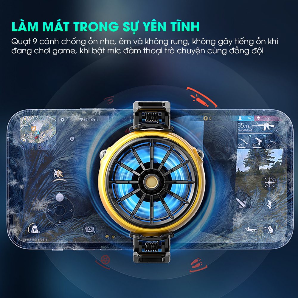 Quạt tản nhiệt điện thoại sò lạnh MEMO DLA6 livestream làm mát siêu mạnh có led gaming cho game thủ chơi liên quân pubg