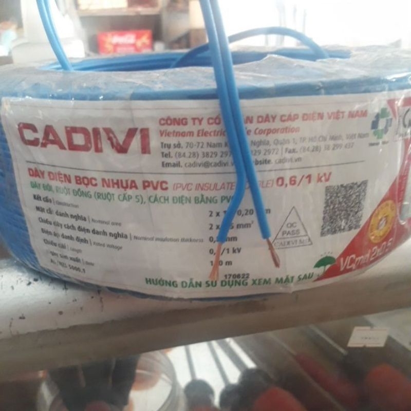 1mét dây điện đôi mềm Cadivi