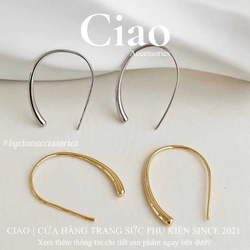 Khuyên tai/ Bông tai mạ bạc S925 thiết kế đơn giản trendy Kiera Ciao