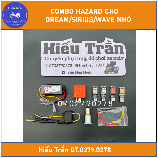 Tặng dây còi chớp - Combo LED T15 Cho Dream/ Si/ Wave nhỏ