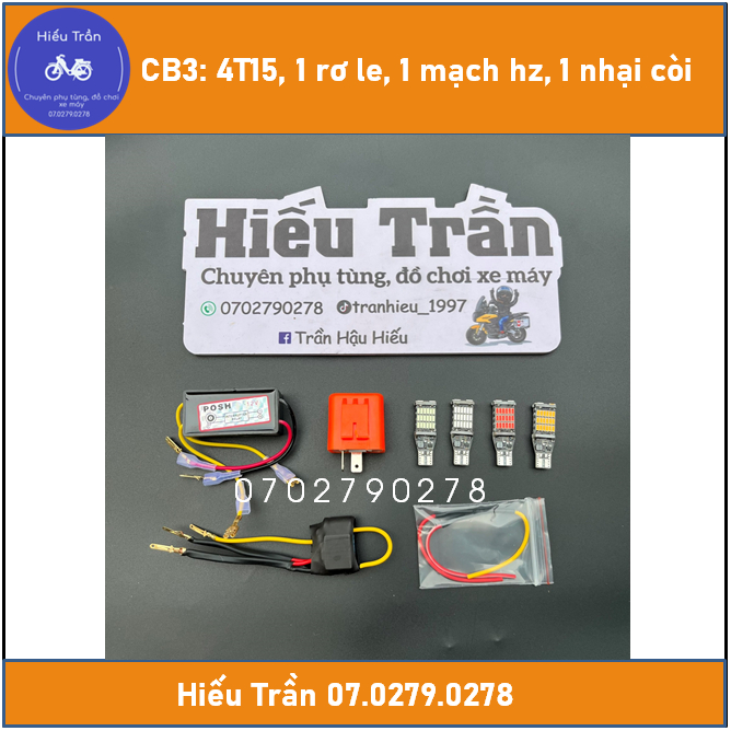 Tặng dây còi chớp - Combo LED T15 Cho Dream/ Si/ Wave nhỏ