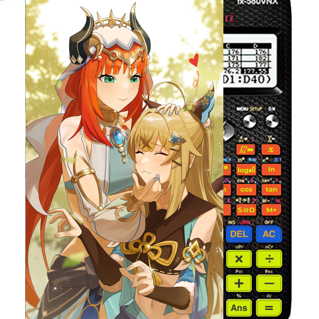 Decal - hình dán Máy tính CASIO fx570, fx580, ...nhân vật Nilou- Gemshin Impact