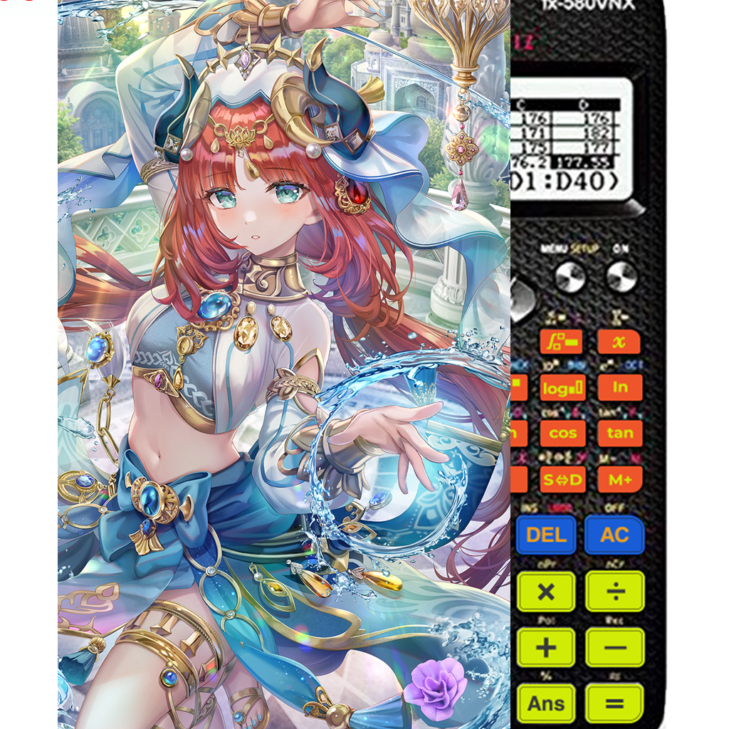 Decal - hình dán Máy tính CASIO fx570, fx580, ...nhân vật Nilou- Gemshin Impact