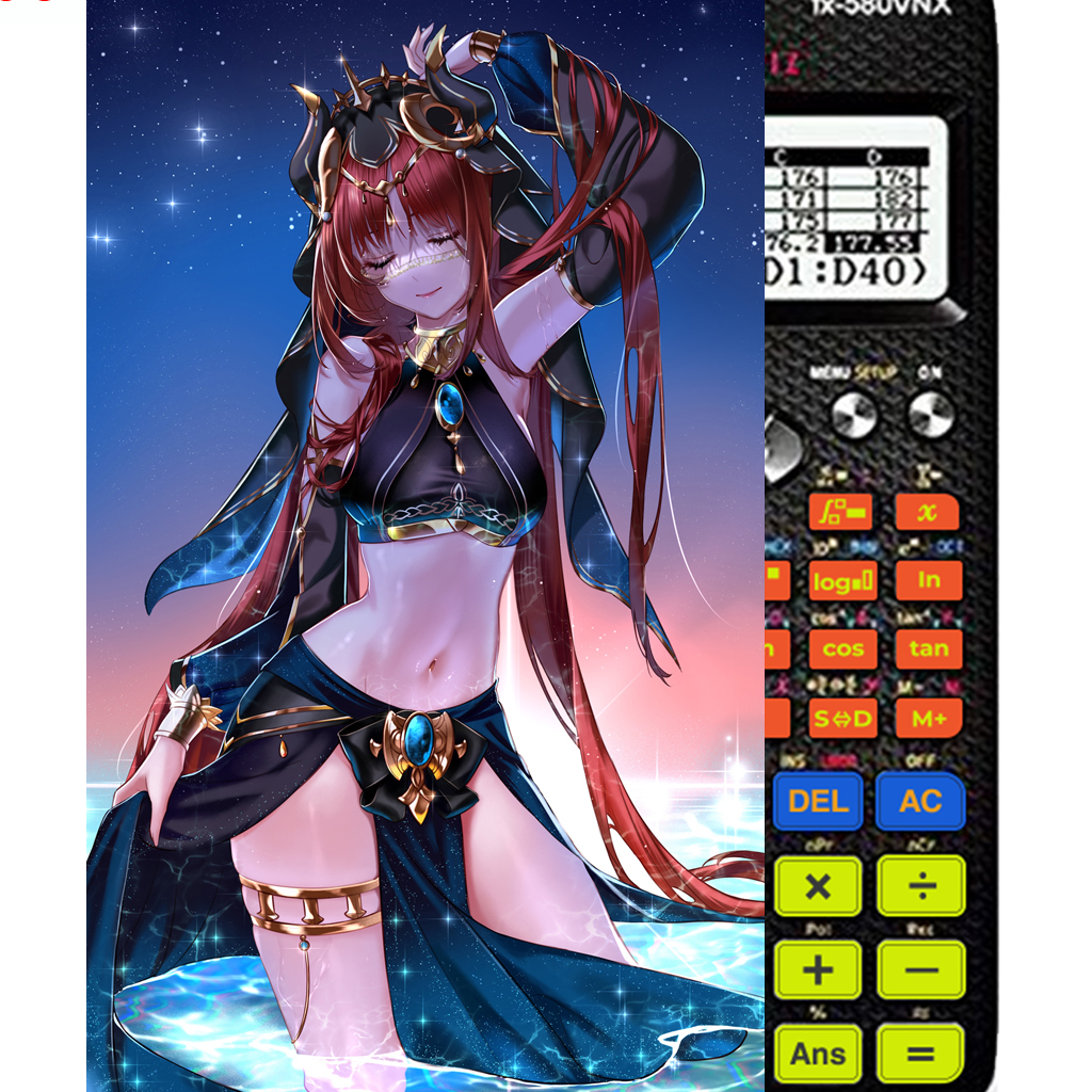 Decal - hình dán Máy tính CASIO fx570, fx580, ...nhân vật Nilou- Gemshin Impact