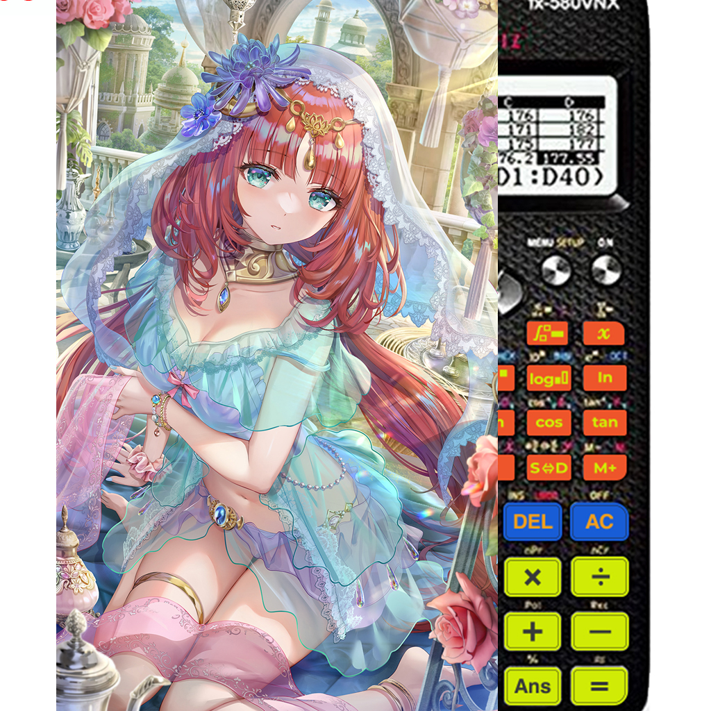Decal - hình dán Máy tính CASIO fx570, fx580, ...nhân vật Nilou- Gemshin Impact